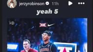Jerzy Robinson reacts to Bryce James' Arizona commitment (Credits: Jerzyrobinson/IG)